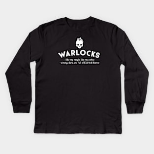 Warlocks I like My Coffee Dark Roleplaying Addict - Tabletop RPG Vault Kids Long Sleeve T-Shirt